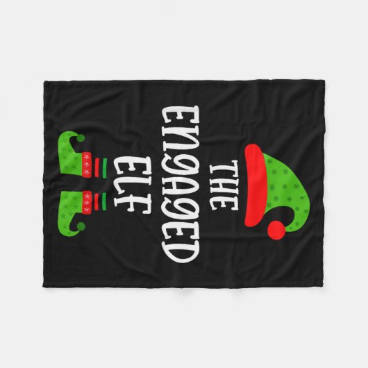 Engaged Elf Family Matching Christmas Engagement Fleece Deken (Voorkant (Horizontaal))