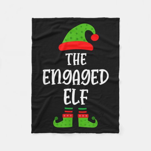 Engaged Elf Family Matching Christmas Engagement Fleece Deken (Voorkant)