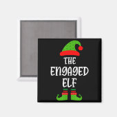Engaged Elf Family Matching Christmas Engagement  Magneet (Voorkant / Achterkant)