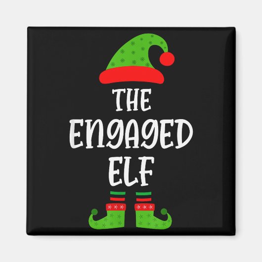 Engaged Elf Family Matching Christmas Engagement  Magneet (Voorkant)