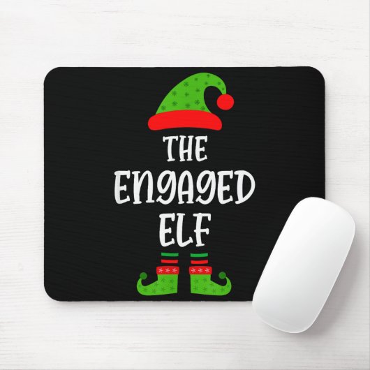 Engaged Elf Family Matching Christmas Engagement  Muismat (Met muis)