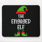 Engaged Elf Family Matching Christmas Engagement  Muismat (Voorkant)