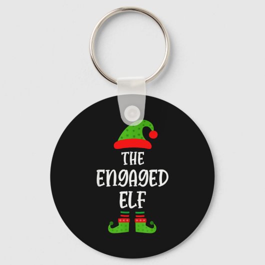 Engaged Elf Family Matching Christmas Engagement Sleutelhanger (Voorkant)
