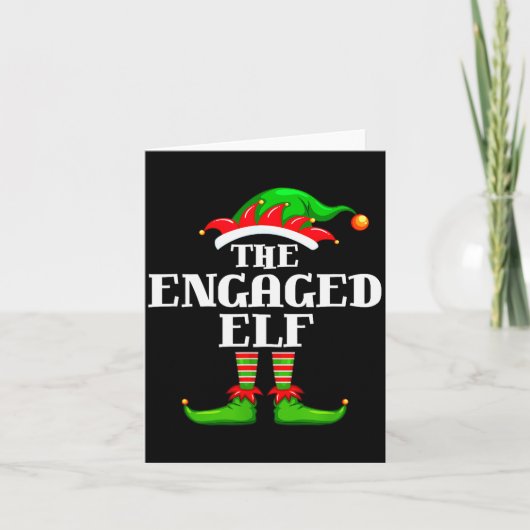 Engaged Elf Matching Family Group Christmas Party  Kaart (Voorkant)