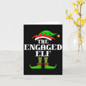Engaged Elf Matching Family Group Christmas Party  Kaart (Gele Bloem)
