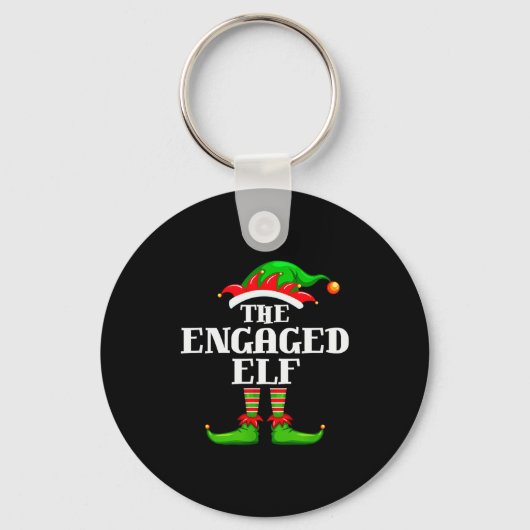 Engaged Elf Matching Family Group Christmas Party  Sleutelhanger (Voorkant)
