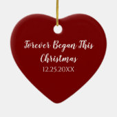 Engaged Heart Photo Forever Began this Christmas Keramisch Ornament (Achterkant)