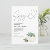 Engaged Herfst Thanksgiving Engagement Party Kaart (Staand voorkant)