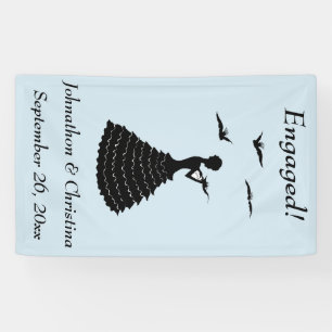 Engaged Lady Love Letter Fancy Doves Blue Spandoek