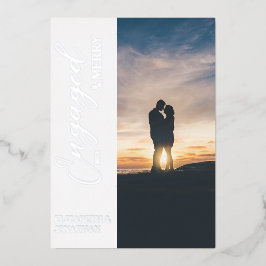 Engaged & Merry Couple Photo Folie Feestdagenkaart