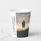 Engaged & Merry Couple Photo Papieren Bekers (Voorkant)