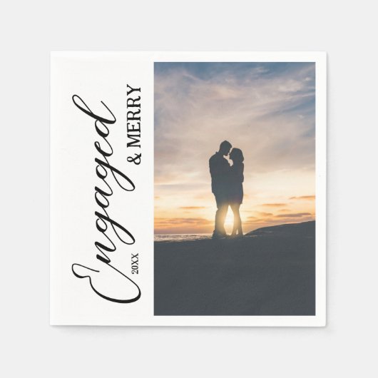 Engaged & Merry Couple Photo Servet (Voorkant)