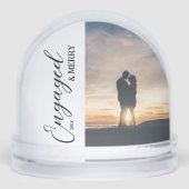 Engaged & Merry Couple Photo Sneeuwbol (Voorkant)