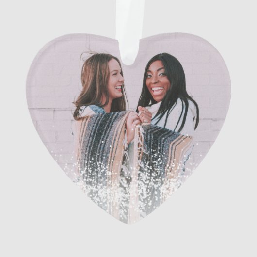 Engaged & Merry Gold White Twinking Lights Foto Ornament (achterkant)