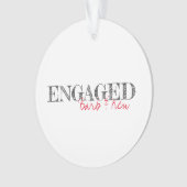 ENGAGED Typografie Namen Datum Tijdloze Keepsake Ornament (voorkant)
