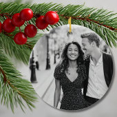 Engaged Wedding Dress Suit Black and White Photo Keramisch Ornament