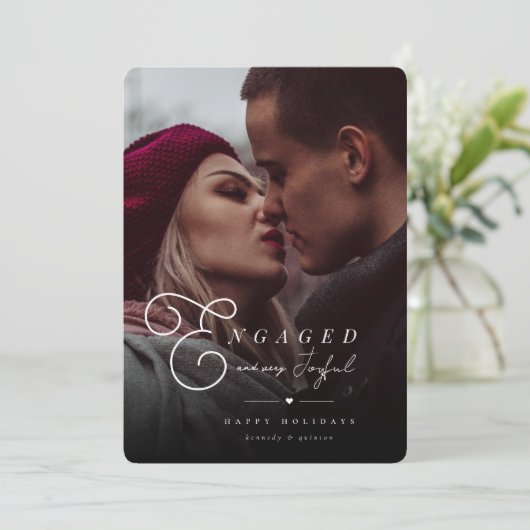 Engagement and very Joyful Classic Minimalist Phot Kaart (Staand voorkant)