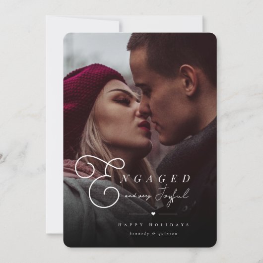 Engagement and very Joyful Classic Minimalist Phot Kaart (Voorkant)