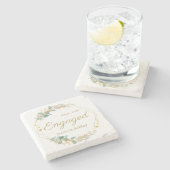 Engagement Announcement Engaged Gift Date & Names Stenen Onderzetter (Zijkant)