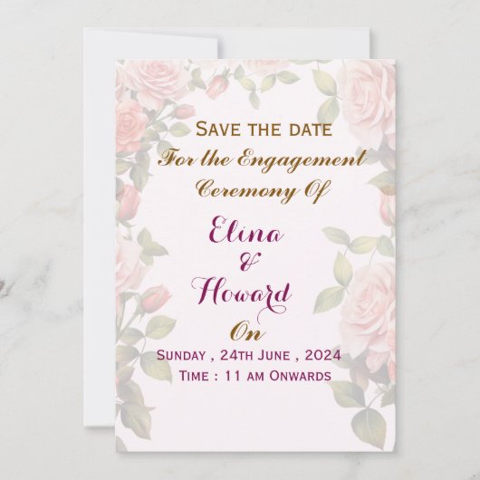 Engagement Ceremony Invitations Kaart (Voorkant)
