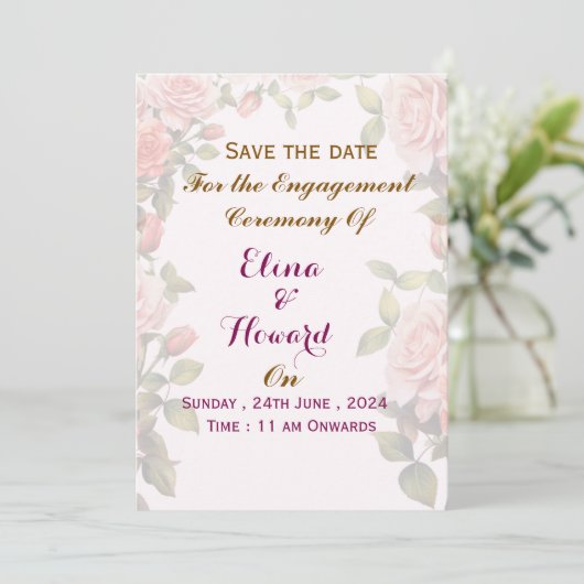 Engagement Ceremony Invitations Kaart (Staand voorkant)