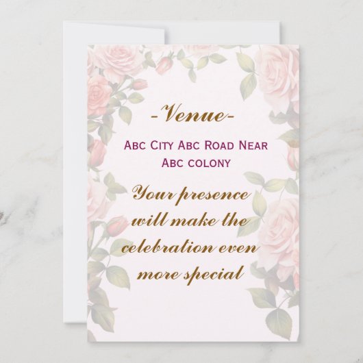 Engagement Ceremony Invitations  Kaart (Achterkant)