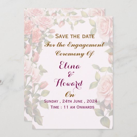 Engagement Ceremony Invitations Kaart (Voorkant / Achterkant)