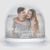 Engagement Couples Wedding Picture Script Heart  Sneeuwbol (Voorkant)