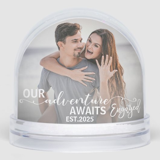 Engagement Couples Wedding Picture Script Heart Sneeuwbol (Voorkant)