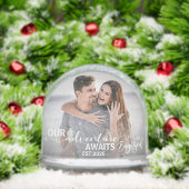 Engagement Couples Wedding Picture Script Heart Sneeuwbol (Kerstmis)