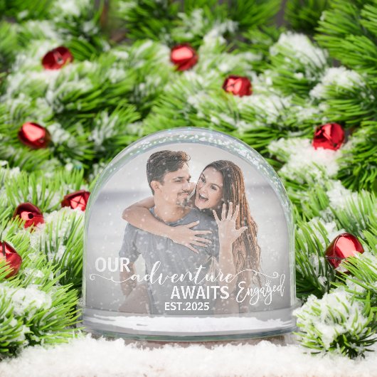 Engagement Couples Wedding Picture Script Heart  Sneeuwbol (Kerstmis)