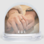 Engagement Couples Wedding Picture Script Heart Sneeuwbol (Achterkant)