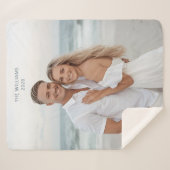 Engagement Gift Sherpa Blanket Custom Newlywed  Sherpa Deken (Voorkant (horizontaal))