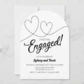 Engagement, Modern, Black and white, Kaart (Voorkant)