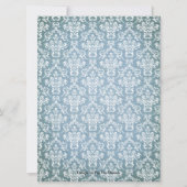 Engagement Party Blue Grunge Damask Foto uitnodige Kaart (Achterkant)
