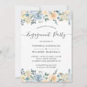 Engagement Party Bohemian Vanilla Blue Floral Kaart (Voorkant)