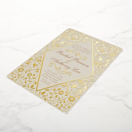  Engagement Party Botanische Folie Uitnodiging (Gedraaid)