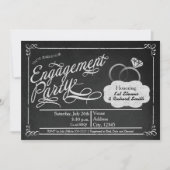 Engagement Party Chalkboard Chalk Co-ed Uitnodigin Kaart (Voorkant)