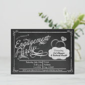 Engagement Party Chalkboard Chalk Co-ed Uitnodigin Kaart (Staand voorkant)