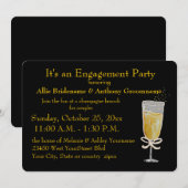 Engagement Party: Champagne Toast peach Kaart (Voorkant / Achterkant)