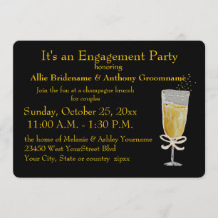 Engagement Party: Champagne Toast peach Kaart