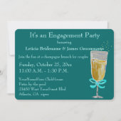 Engagement Party: Champagne Toast peach Kaart (Voorkant)