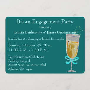 Engagement Party: Champagne Toast peach Kaart