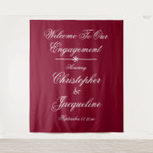 Engagement Party Chic Bourgondië Foto achtergrond Wandkleed (Voorkant)