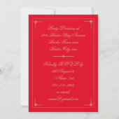Engagement Party Chic Elegant Romantic Red Classy Kaart (Achterkant)