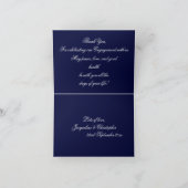 Engagement Party Classic Script Chic Navy Blue Bedankkaart (Binnen)