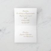Engagement Party Classic Script Chic Wit Goud Bedankkaart (Binnen)