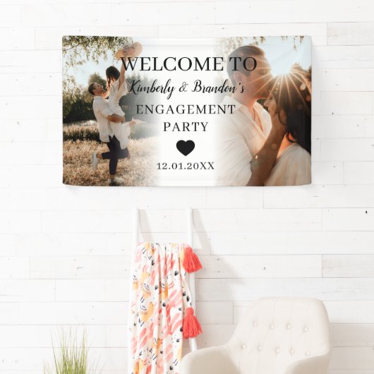 Engagement Party Custom 2 Photo Collage Welkom Spandoek (Insitu)