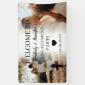 Engagement Party Custom 2 Photo Collage Welkom Spandoek (Verticaal)