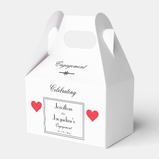 Engagement Party Dank je wel cadeau legant Bedankdoosjes (Voorkant Zijde)